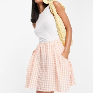 𝅺ASOS DESIGN Gingham Print Mini Skirt